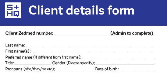 Clinic intake form example