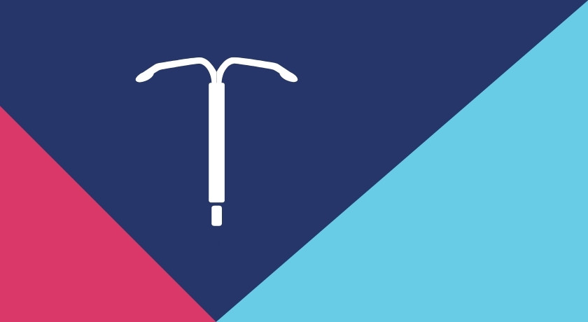 image of an IUD on an abstract background